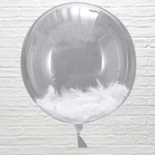 Runda Transparenta Ballonger Med Fjädrar