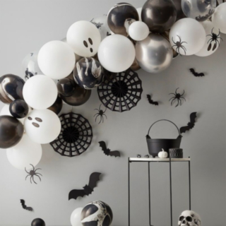Halloween Ballongbåge Svart/Vit