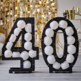 40 År Ballonglåda Svart
