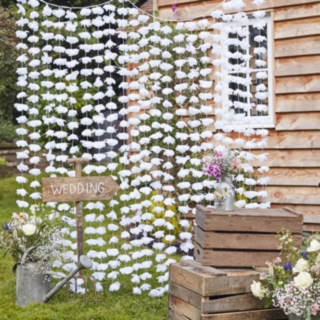 Blommor Backdrop Vit