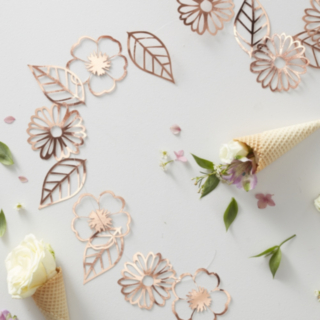 Disty Floral Roséuld Blommor Girlang