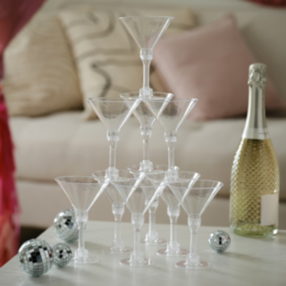 Champagnetorn Plastglas Med Discokulor
