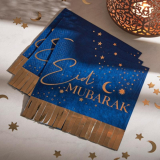 Eid Mubarak Servetter Marinblå/Guld