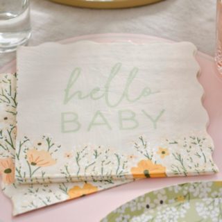 Hello Baby Blommor Servetter