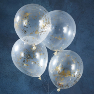 Glitter Konfetti Ballonger Guld