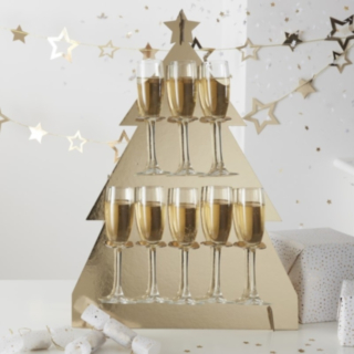 Goldglitter Champagne Julgran