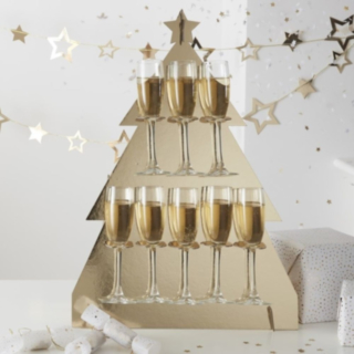 Goldglitter Champagne Julgran