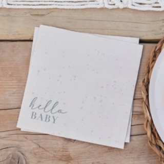 Hello Baby Servetter Vit/Grå