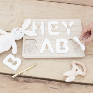 Hey Baby Gästbok Träpussel