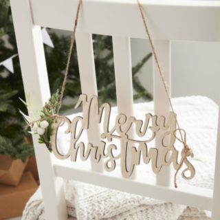 Merry Christmas Trä Stolsskylt