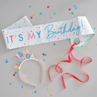 It's My Birthday Ordensband & Hårband