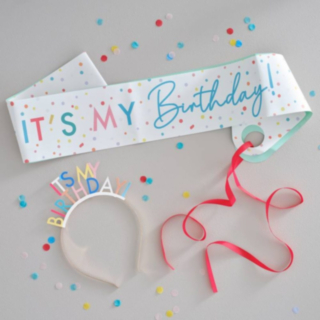 It's My Birthday Ordensband & Hårband