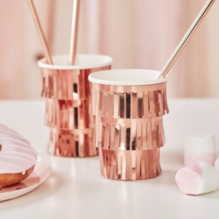 Fransig Pappmugg Roséguld