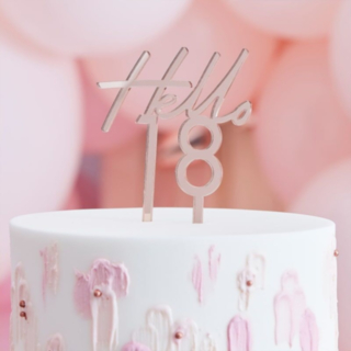 Hello 18 Akryl Tårttopper Roséguld