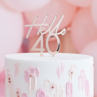 Hello 40 Akryl Tårttopper Roséguld