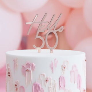 Hello 50 Akryl Tårttopper Roséguld