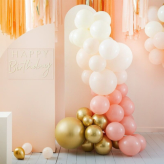 Ballongbåge DIY Persika/Guld