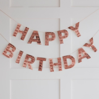 Happy Birthday Girlang Fransar Roséguld