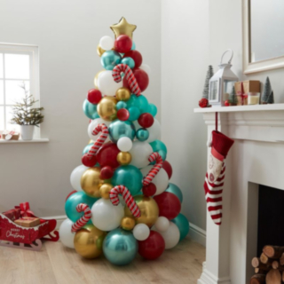 Novelty Ballong Julgran Röd