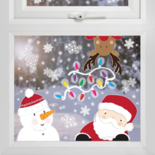 Santa & Friends Fönsterklistermärken