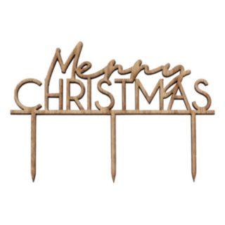 Merry Christmas Trä Tårttopper