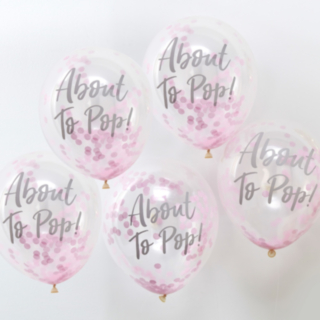 About To Pop Konfetti Ballonger Rosa