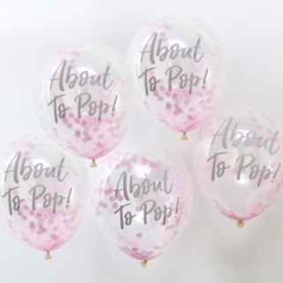 About To Pop Konfetti Ballonger Rosa