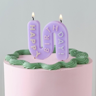 Happy Birthday Tårtljus Lilla