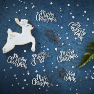 Merry Christmas Konfetti Silver