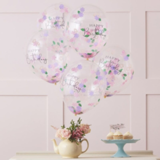 Pastell Blommor Konfetti Ballonger