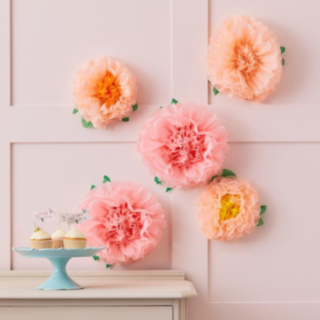 Silkespappersblommor Ljusrosa/Persikofärgad