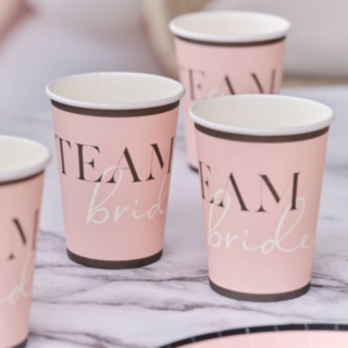 Team Bride Pappersmugg Ljusrosa