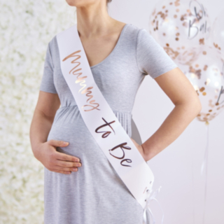 Mummy To Be Ordensband Vit/Roséguld