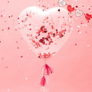 Hjärta Konfetti Ballong Röd