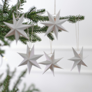 Papper Julstjärnor Julgranspynt Vit