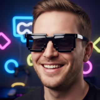 8-Bit Pixelglasögon Svart