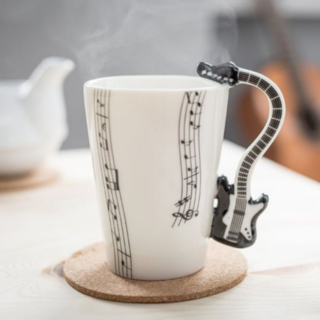 Gitarr Porslinsmugg Svart