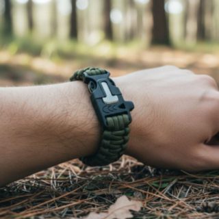 Paracord Survival Armband Militärgrön