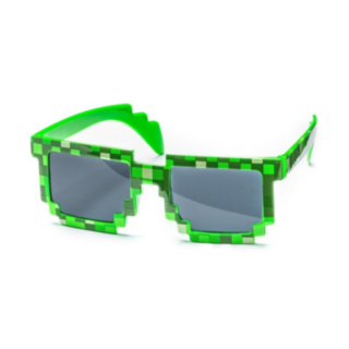 8-Bit Pixelglasögon Grön/Spegelglas