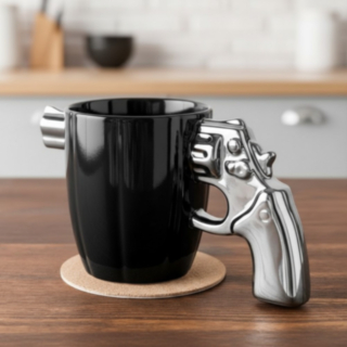 Revolver Mugg Svart/Silver