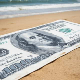 100 Dollar Sedel Strandhandduk
