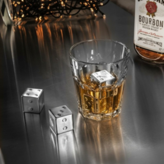 Tärningsformade Isbitar Metall Silver