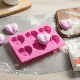 3D Hjärta Cupcake Silikonform
