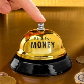 Ring For Money Receptionsklocka Guld