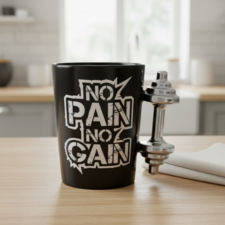 No Pain No Gain Hantel Mugg