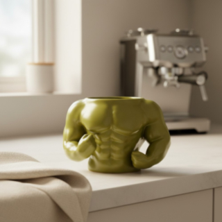 Bodybuilder Överkropp Mugg Grön