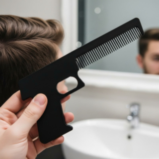 Pistolformad Kam Svart