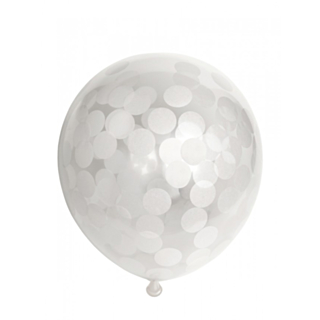 Genomskinliga Konfetti Ballonger Vita