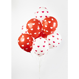 Hjärtan Ballonger Vit/Röd