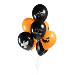 Halloween Ballonger Orange/Svart